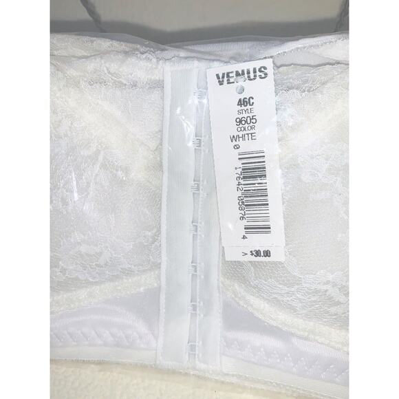 VENUS Front Close No Wire Back Support Bra #9605 White Soft Cup Lace 46C NEW - Picture 10 of 10
